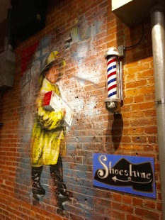 There actually was a shoeshine stand